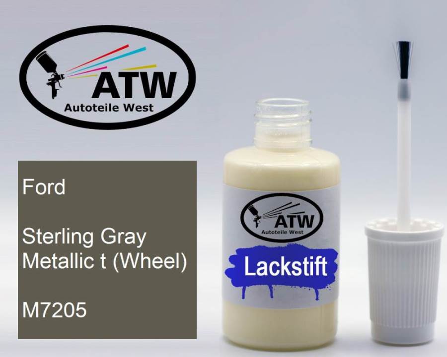 Ford, Sterling Gray Metallic t (Wheel), M7205: 20ml Lackstift, von ATW Autoteile West.